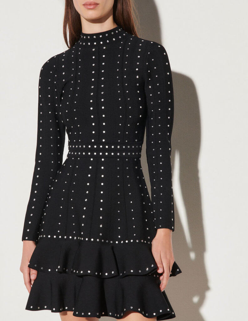 Short knit dress with rhinestones (207€ au lieu de 345€)