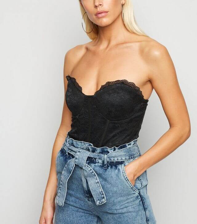 haut bustier noir