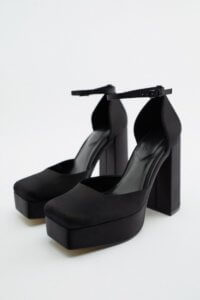 Chaussures à talons avec plateforme noir Zara