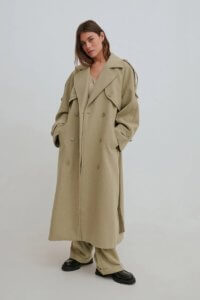 Trench en laine beige NA-KD