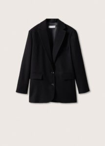 Blazer noir Mango structurée cut-out