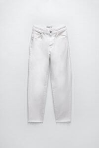 Jeans mom fit blanc Zara