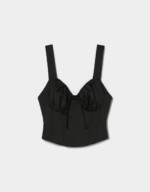 Corset bretelles larges satiné nœud noir Bershka