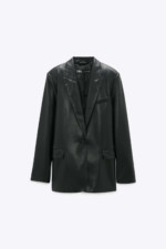 BLAZER EN MATIÈRE SYNTHÉTIQUE NOIR ZARA