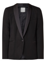 Blazer à revers en satin noir Sandro