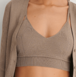 Light rib knitted top taupe NA-KD