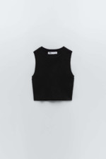 TOP COURT EN MAILLE NOIR ZARA