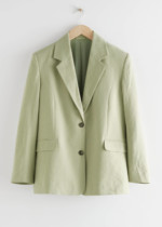 Blazer en lin khaki &Other Stories