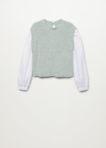 Pull-over maille chemise Mango