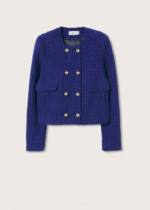 Blazer tweed bleu Mango