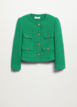 Blazer tweed vert Mango