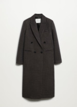 Manteau long carreaux Mango