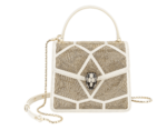 Bulgari Serpenti Forever Million Chain Crossbody Bag in White Agate Calf Leather