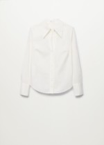 Chemise basique en coton blanc Mango