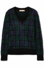 Michael Kors tartan mohair-blend sweater