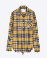 R13 Plaid Long Sleeve Shirt Yellow