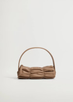 Sac baguette plissé Mango beige