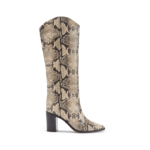 Schutz Analeah Snake-Embossed Pointed-Toe Tall Boots