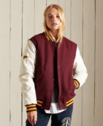 Superdry Bomber College Varsity bordeaux