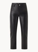 Pantalon taille haute en simili cuir coupe droite Maje