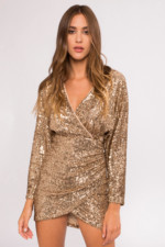 Robe dorée à sequins Nissa