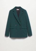 Veste double boutonnage vert sapin Mango