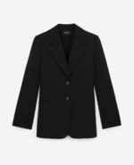 Veste laine noire à épaulettes boutonnée The Kooples