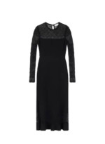 ALEXANDER MCQUEEN Robe longue avec empiècements en dentelle Noir