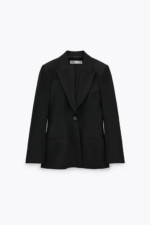 BLAZER AJUSTÉ AVEC ÉPAULETTES NOIR ZARA