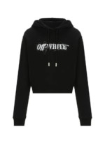 Hoodie imprimé en coton - Noir Off White