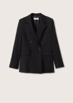 Veste double boutonnage noir Mango