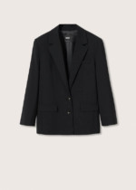 Veste oversize laine noir Mango