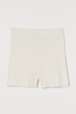 Dupe short en maille côtelée crème H&M