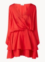 4 Robe courte rouge en soie avec logo jacquard Zadig & Voltaire via DeBijenkorf