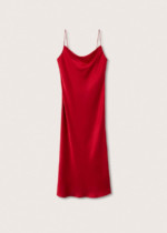 1 Robe longue rouge effet satiné Mango
