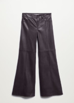 2 Pantalon similicuir wideleg noir Mango