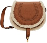 Mini sac Marcie brun clair en cuir Chloé