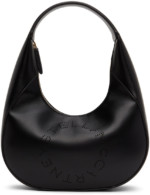 Petit sac à bandoulière noir en cuir synthétique à logo Stella McCartney