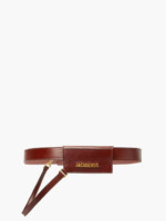 Porte-cartes ceinture en cuir marron Jacquemus