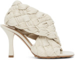 Sandales à talons hauts blanc cassé Intrecciato Board Bottega Veneta