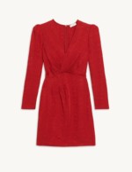 8 Robe courte rouge python effet jacquard Sandro