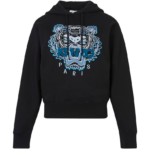 Sweatshirt à capuche Tigre noir et bleu Kenzo