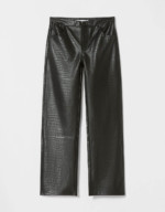 6 Pantalon droit similicuir effet croco noir Bershka