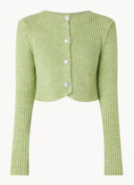 Cardigan en maille boutons vert MANGO