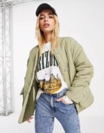 Veste bomber couleur pistache pull&bear