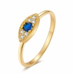 Bague doré oeil bleu Twice as Nice