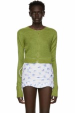 Cardigan vert laine Danielle Guizio via ssense