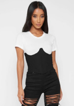 CORSET UNDERBUST T SHIRT - BLACK Manière de voir