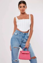 Corset satin blanc Missguided