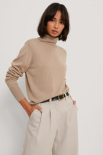 Pull Col Montant En Laine Mérinos taupe NA-KD